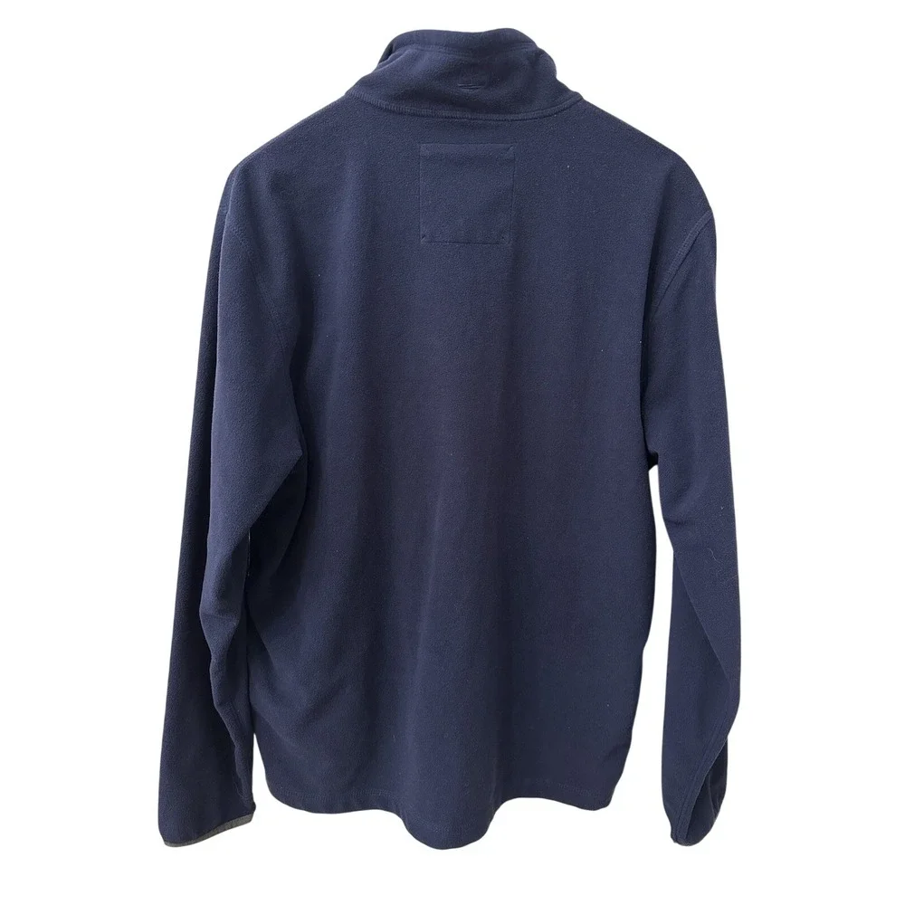 Timberland Fleece Pullover Large Navy Blue Quarter Zip‎ Contrast Pocket